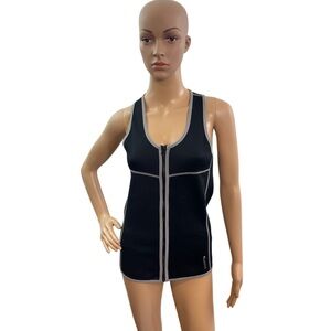 SaunaFX Women's Size M Workout Sliming Black Neoprene Sauna Vest in Black
